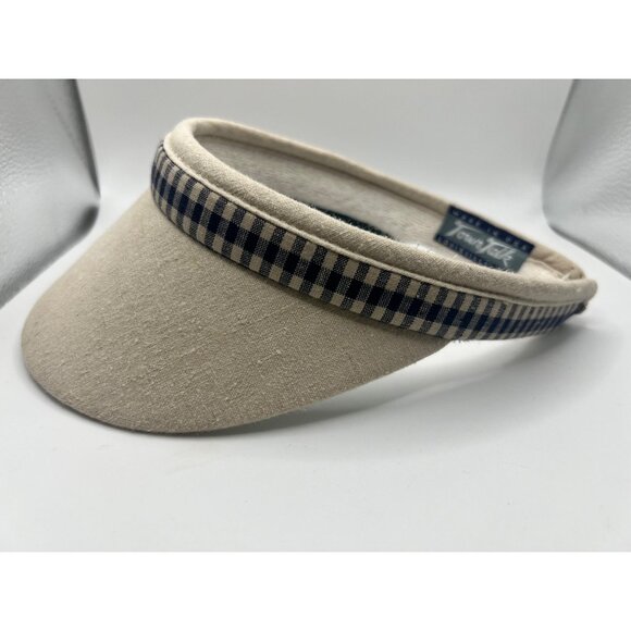 VTG 90s Two Square Fabric Sun Visor W Sweatband OS Made In USA Town Talk Golfing - Picture 5 of 10